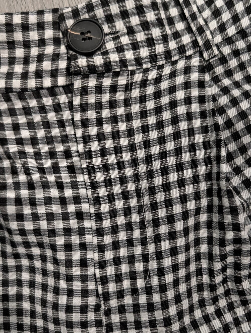 Black White Gingham Bermuda Shorts Medium Cottagecore Soft Goth Retro - Picture 5 of 12